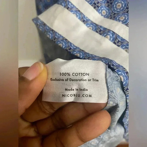 Nicoblu Capri Short Tunic Blue White Porcelain Size Large - Picture 8 of 9